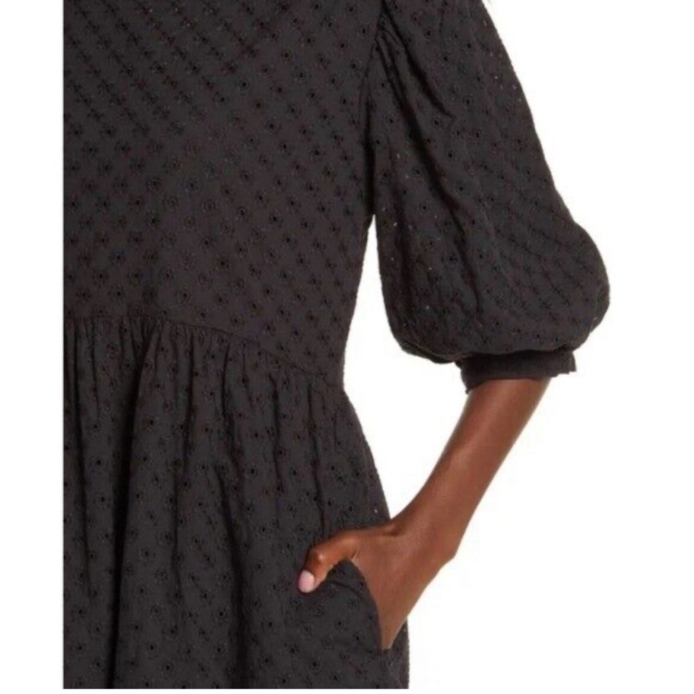 Wayf x BFF Boho Lauren Babydoll Eyelet Puff Sleeve Dress Size XS NEW - Picture 2 of 14